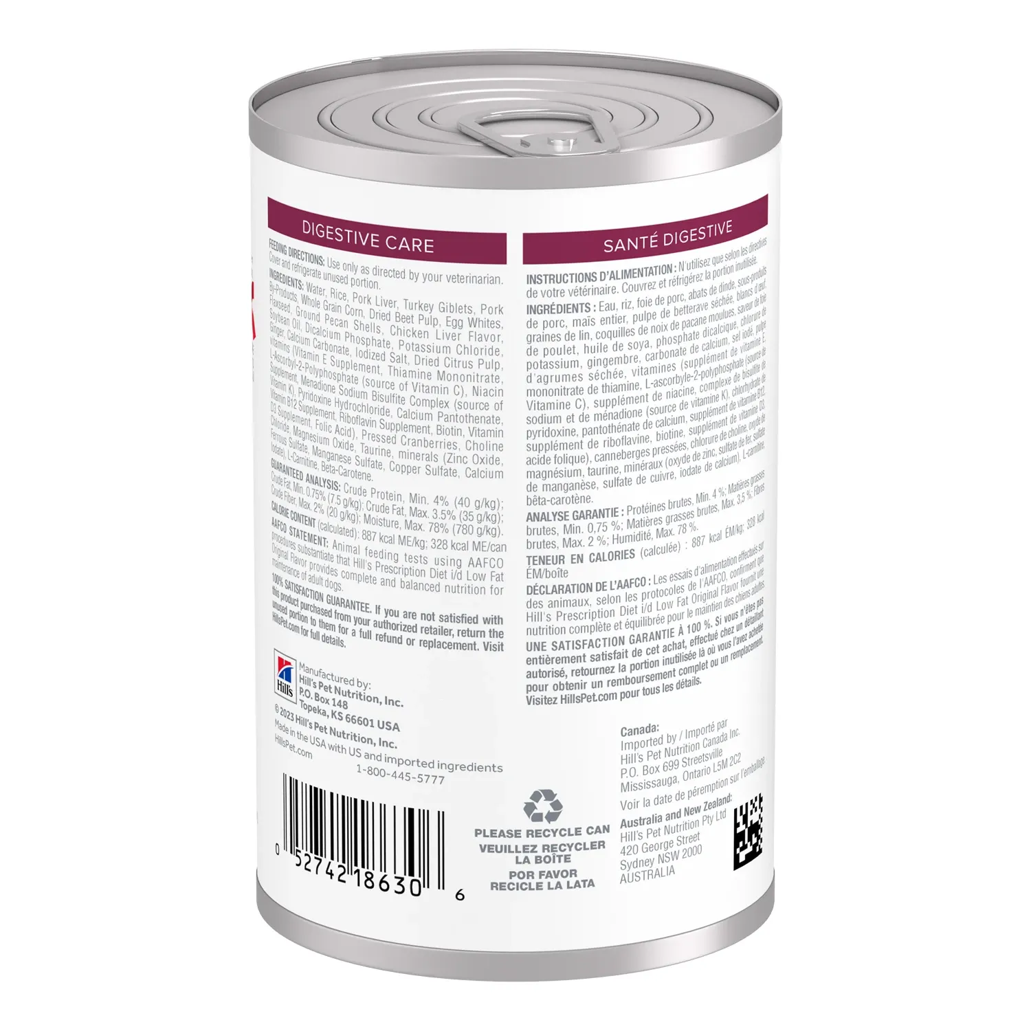 Prescription Diet ID Caes Cuidado Gastrointestinal com Baixa Caloria Verso.webp